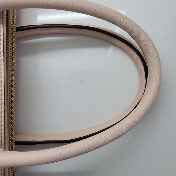 Tory Burch Robinson Double Zip Tote Pale Apricot Royal Navy - Picture 6 of 10